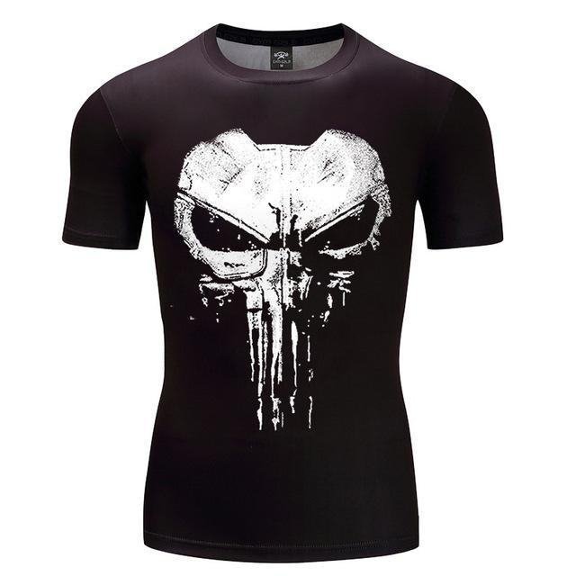 PUNISHER Short Sleeve Compression Shirt for Men – I AM SUPERHERO