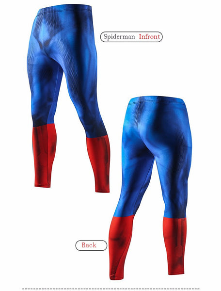 SPIDERMAN Blue Compression Leggings for Men – ME SUPERHERO