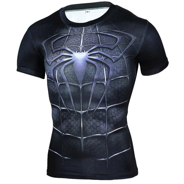 black spiderman compression shirt
