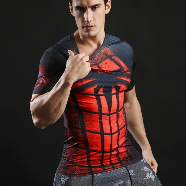 SPIDERMAN Men's Black Short Sleeve Compression Shirt – I AM SUPERHERO
