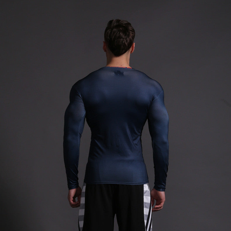 SUPERMAN Blue Long Sleeve Compression Shirt – I AM SUPERHERO