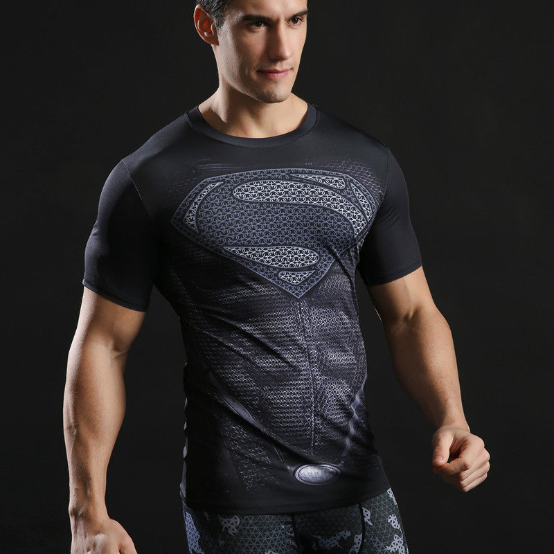 SUPERMAN Black Compression Shirt for Men (Short Sleeve) – ME SUPERHERO