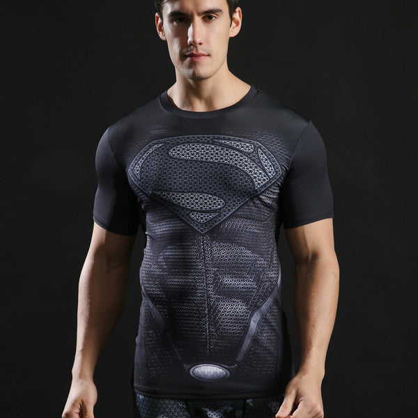 SUPERMAN Black Compression Shirt for Men (Short Sleeve) – I AM SUPERHERO