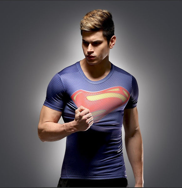 SUPERMAN Short Sleeve Compression Shirt for Men – I AM SUPERHERO