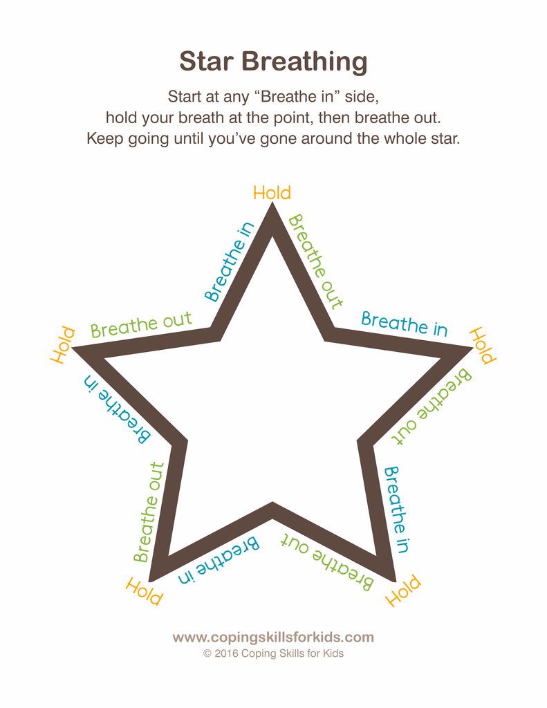 Handy star breathing printable