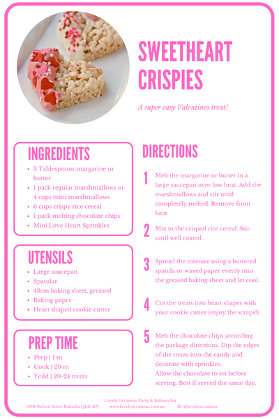 Sweetheart Crispies Receipe