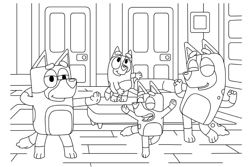 Printable Bluey Family Colouring Pages Printable Word Searches