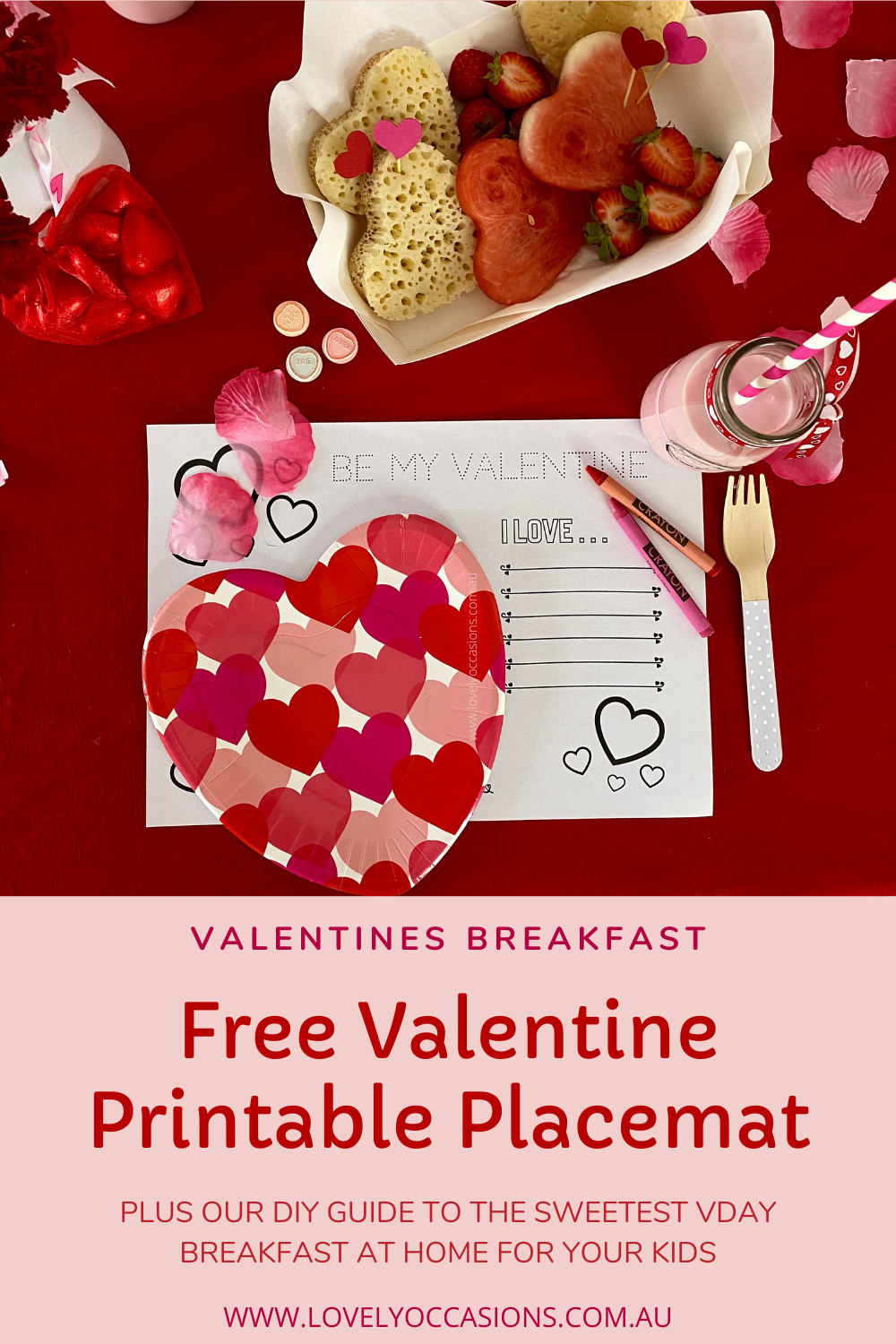 free valentines day printable placemat