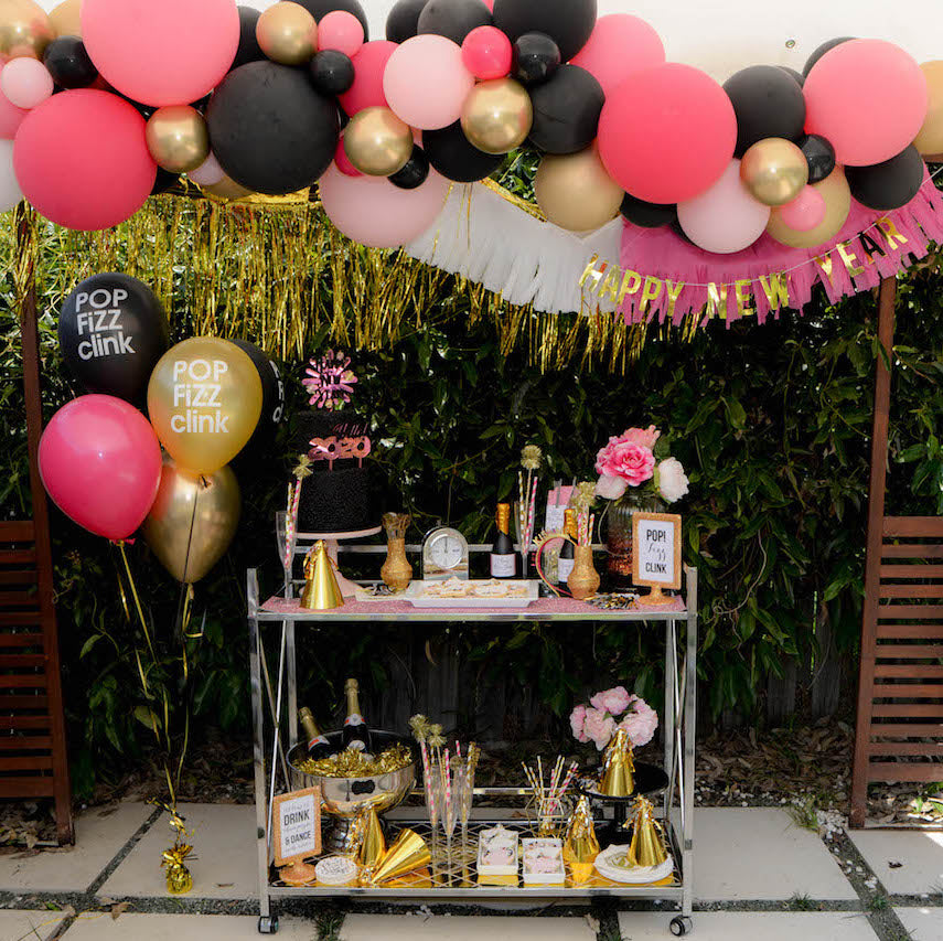 Pink, Black & Gold Standard DIY Balloon Garland Kit ...