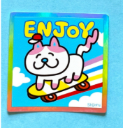Enjoy Cat Sticker