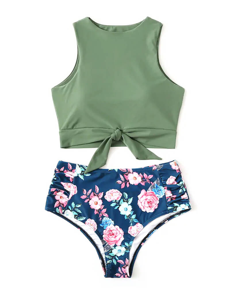 high waisted tank bikini