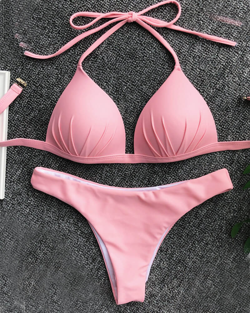 Solid Moulded Cups Bikini set