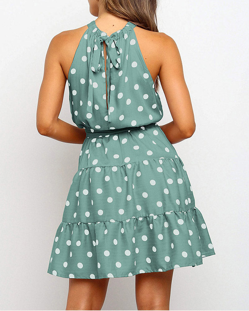 Classical Dot Sleeveless Mini Dress