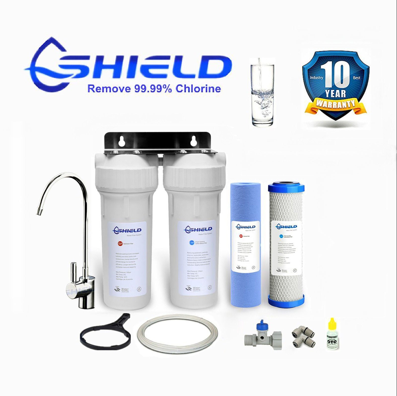 Details About Platinum Twin Undersink Water Filter System Nanosilver Antibacterial Sus304 Tap