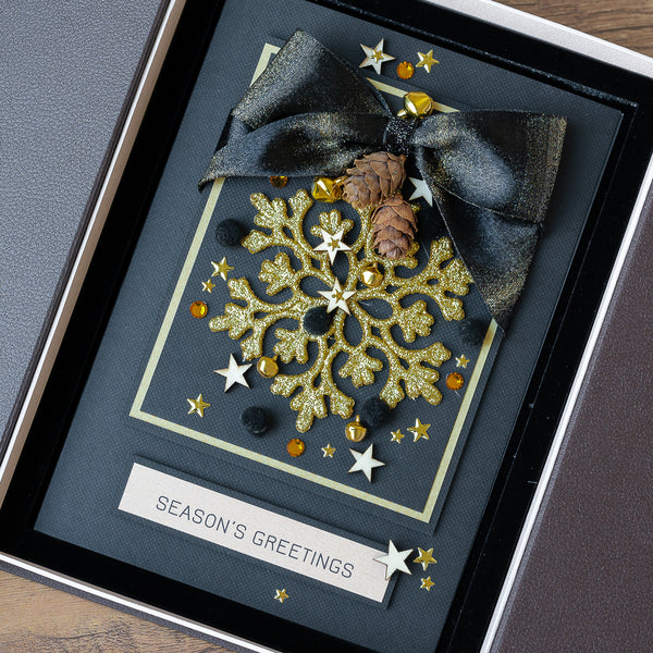 Luxury Boxed Christmas Card 'Gold Snowflake'