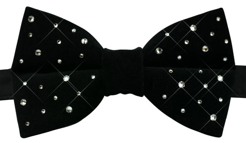 Example of a Velvet Pre-Tied Bow Tie with Swarovski Crystals