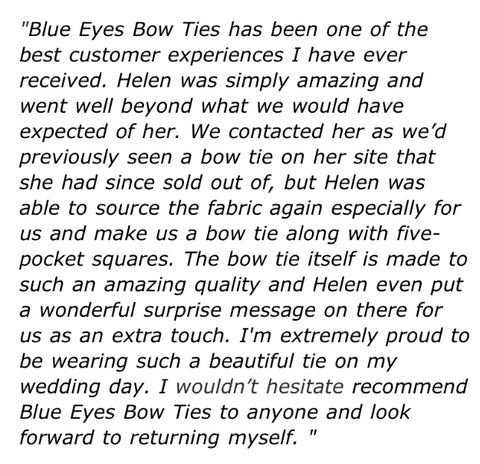 Wedding Bow Tie Testimonial