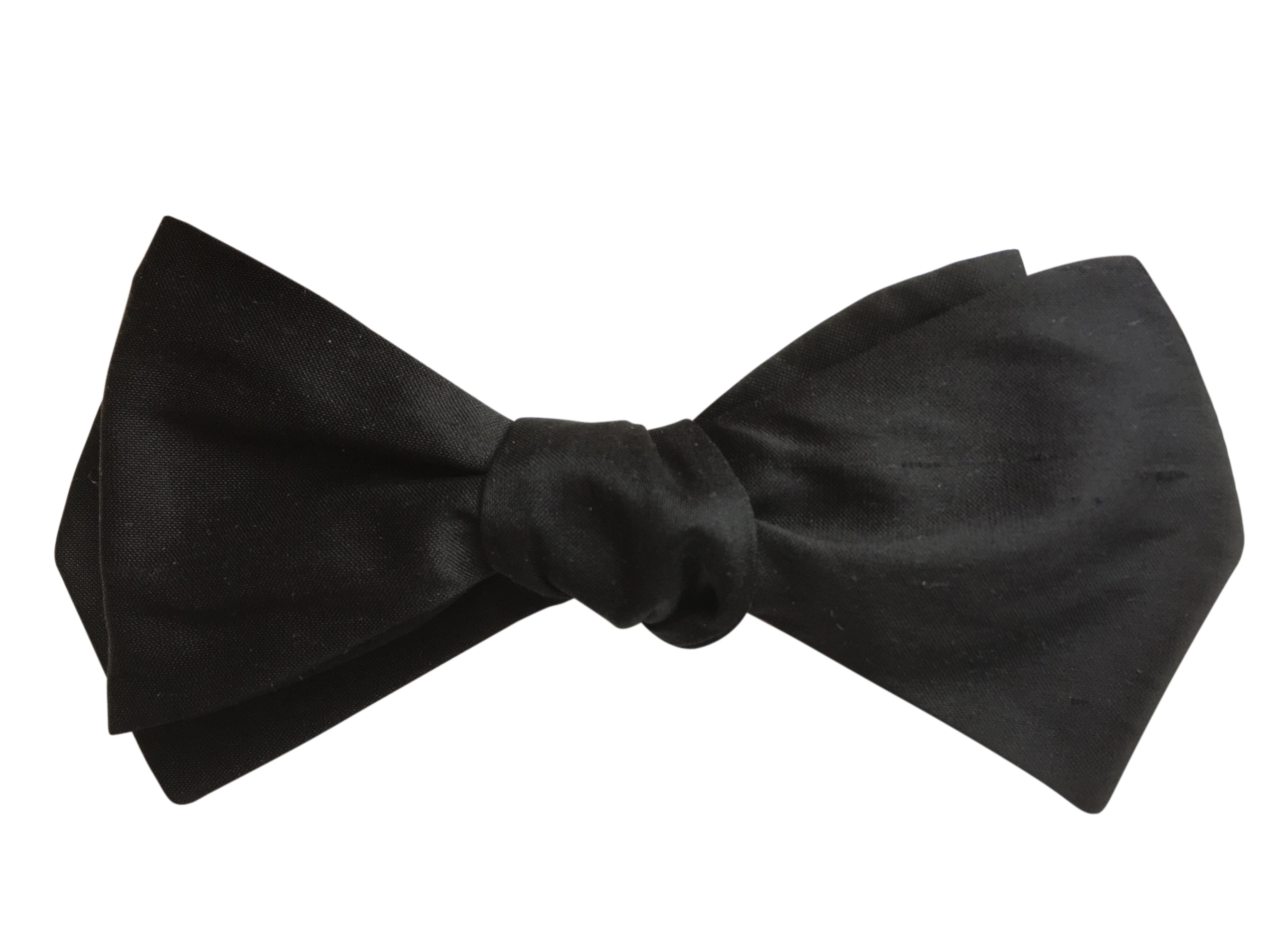 Black Silk Diamond Point Self-Tie Bow Tie