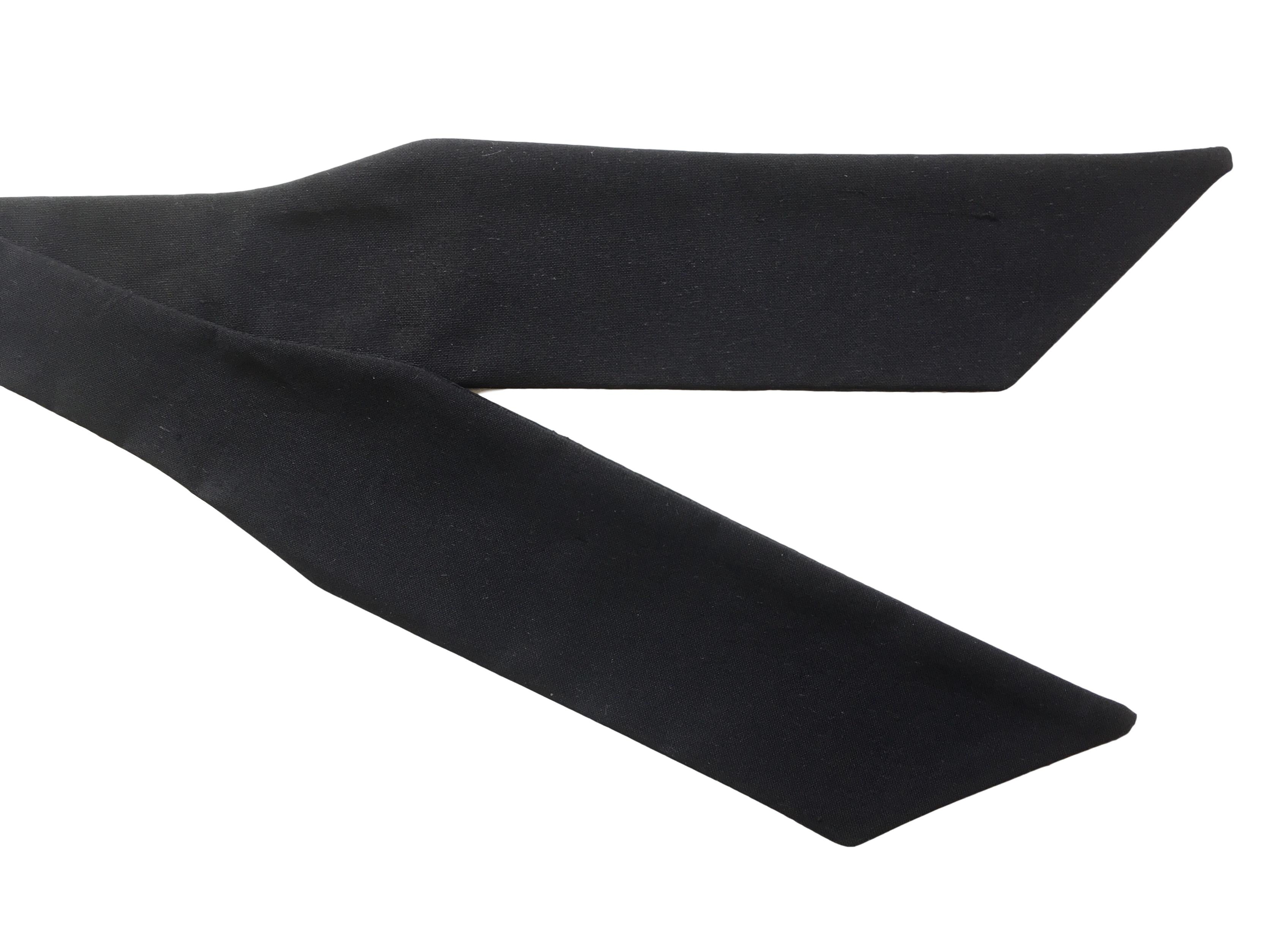 Rare Black Silk 'Wing' Self-Tie Bow Tie
