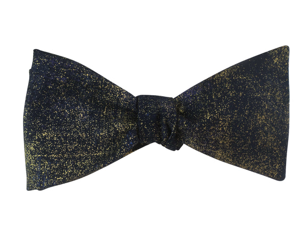 Navy Blue & Gold Metallic Bow Tie