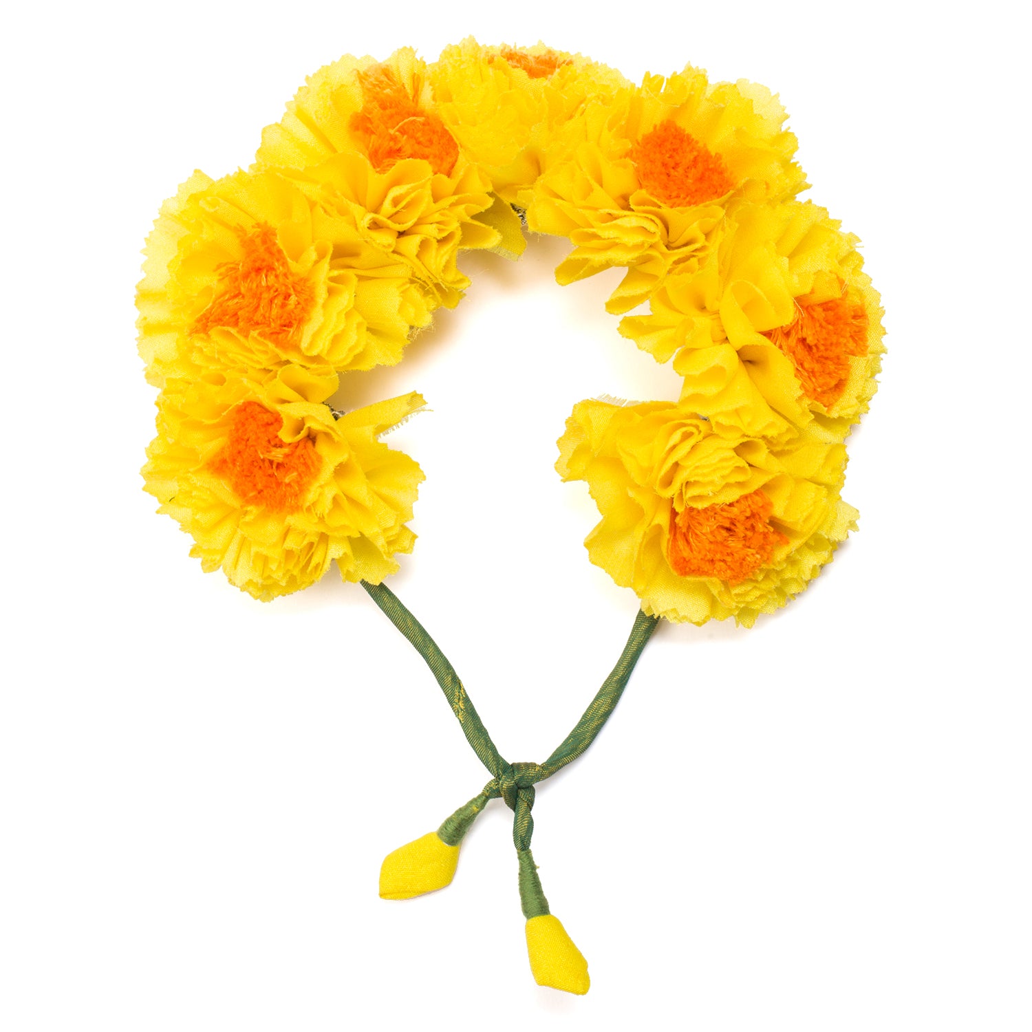 Yellow Genda Phool Gajra Hair ornament | Pure Ghee Designs