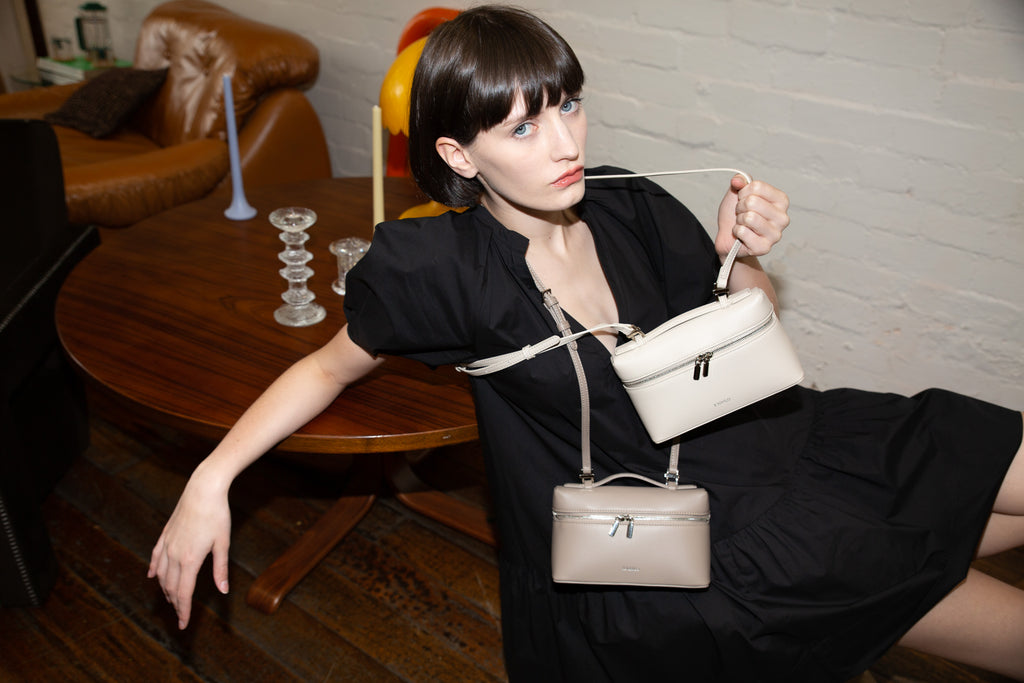 X NIHILO - Number 2 Crossbody Bag Taupe & Ivory White