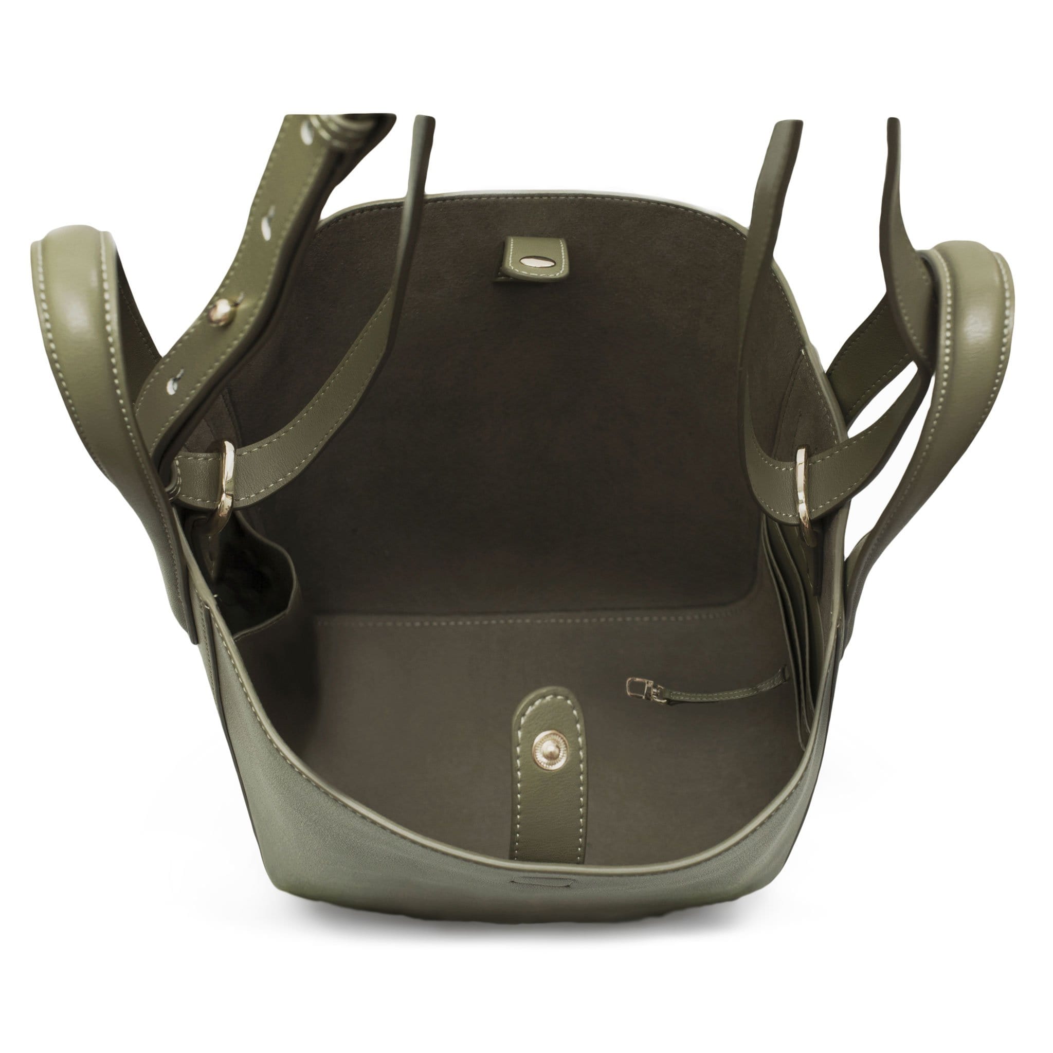small green leather tote bucket bag – X NIHILO
