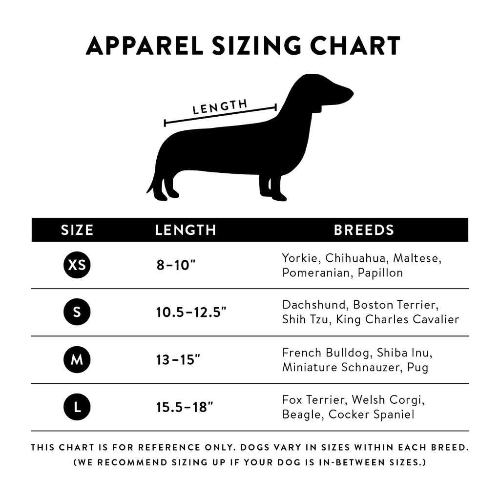 Dog Sweater Size Chart