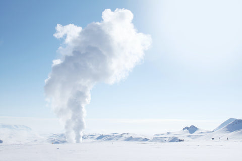 geothermal volcano geiser in iceland 