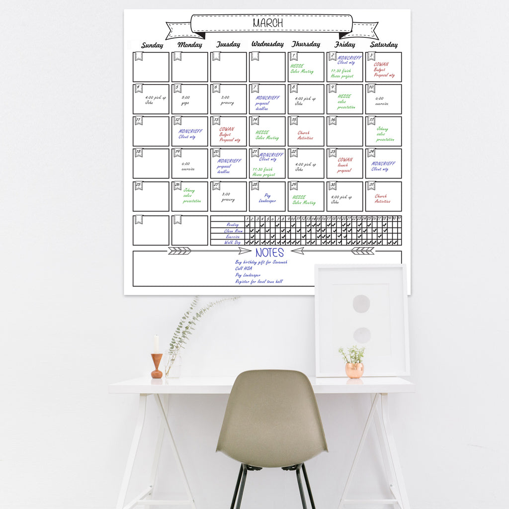 Laminated Jumbo Calendar 36