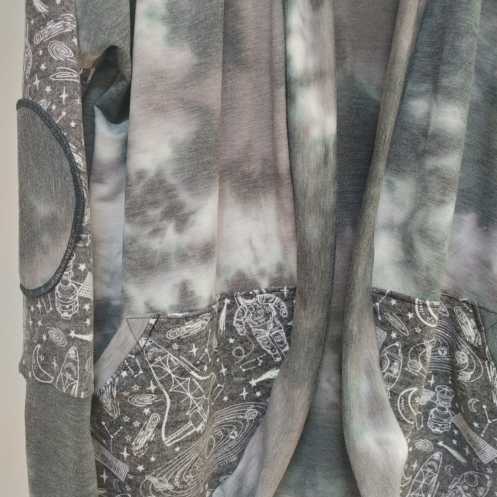 Grey-Green tie dye/NASA Cardigan – Mama Hen Store