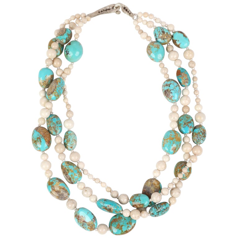 COSCIA PEARL NECKLACE LELUNE WITH GOLD ELEMENTS AND AQUAMARINES 