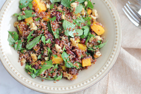 Organic Kale, Quinoa, & Roasted Butternut Squash Salad w/ Toasted Pumpkin Seeds