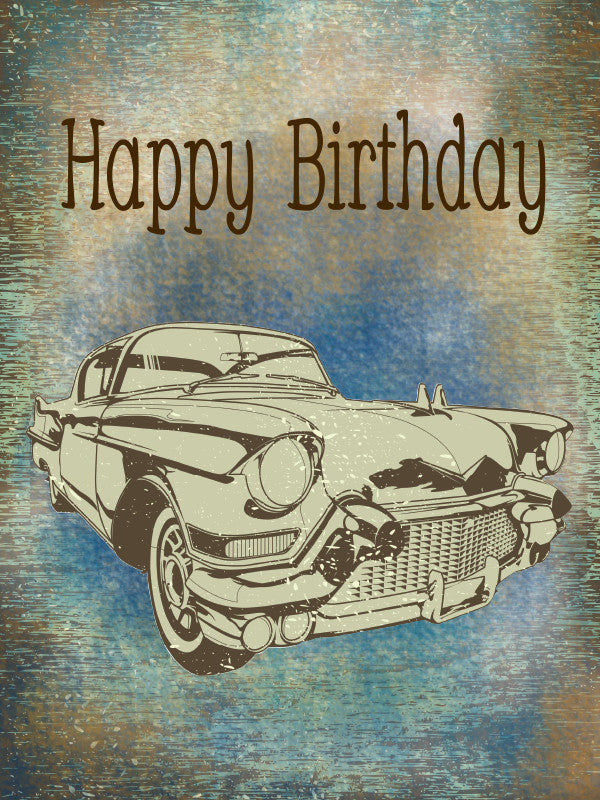 Happy Birthday Classic Car Greeting Card