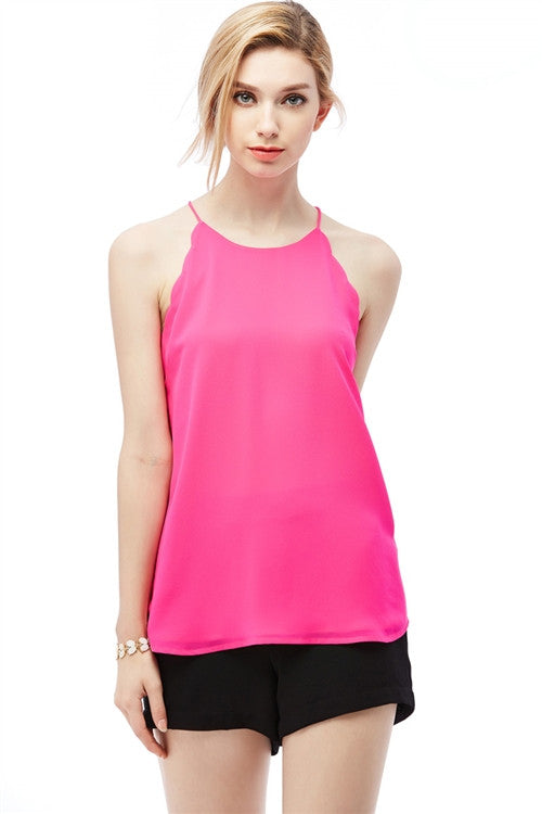 Scallop Tank Top // More Color Options – The Poppy Boutique