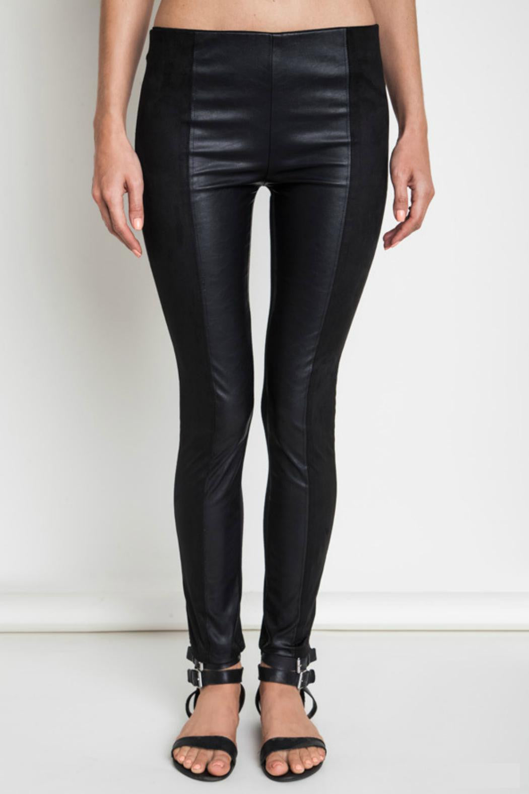 faux leather panel pants