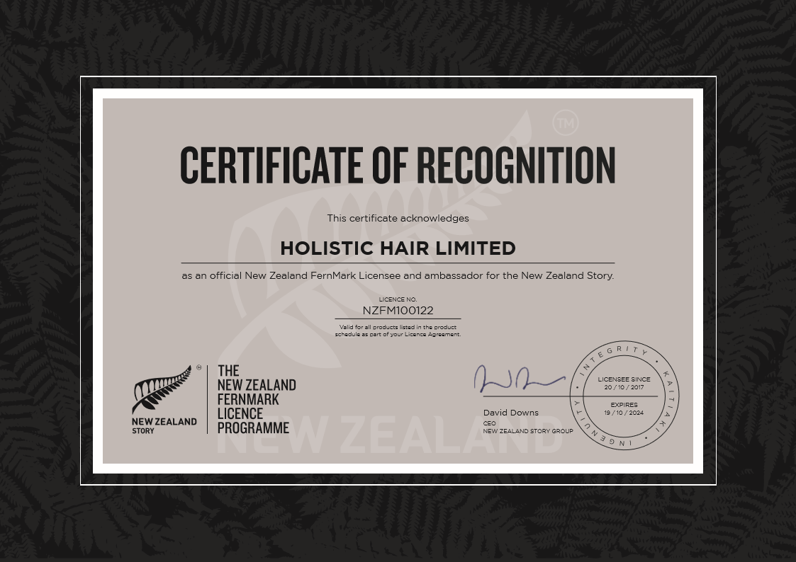 NZ Fernmark Official Certificate