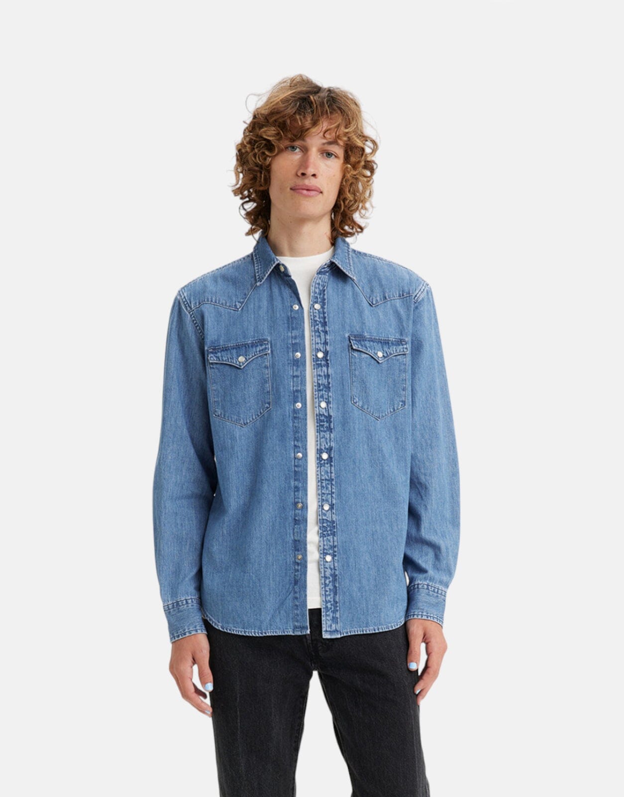 Levi's Classic Western Shirt Franklin Stone, L / Blue