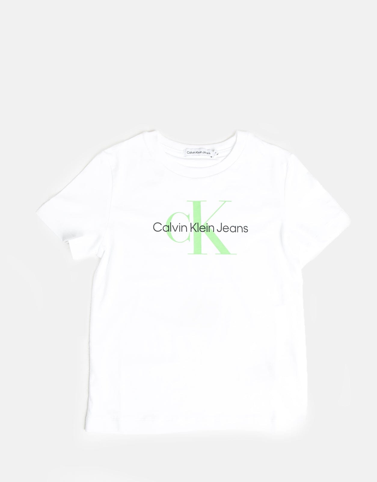 Calvin Klein Kids Monogram White T-Shirt, 10Y / White