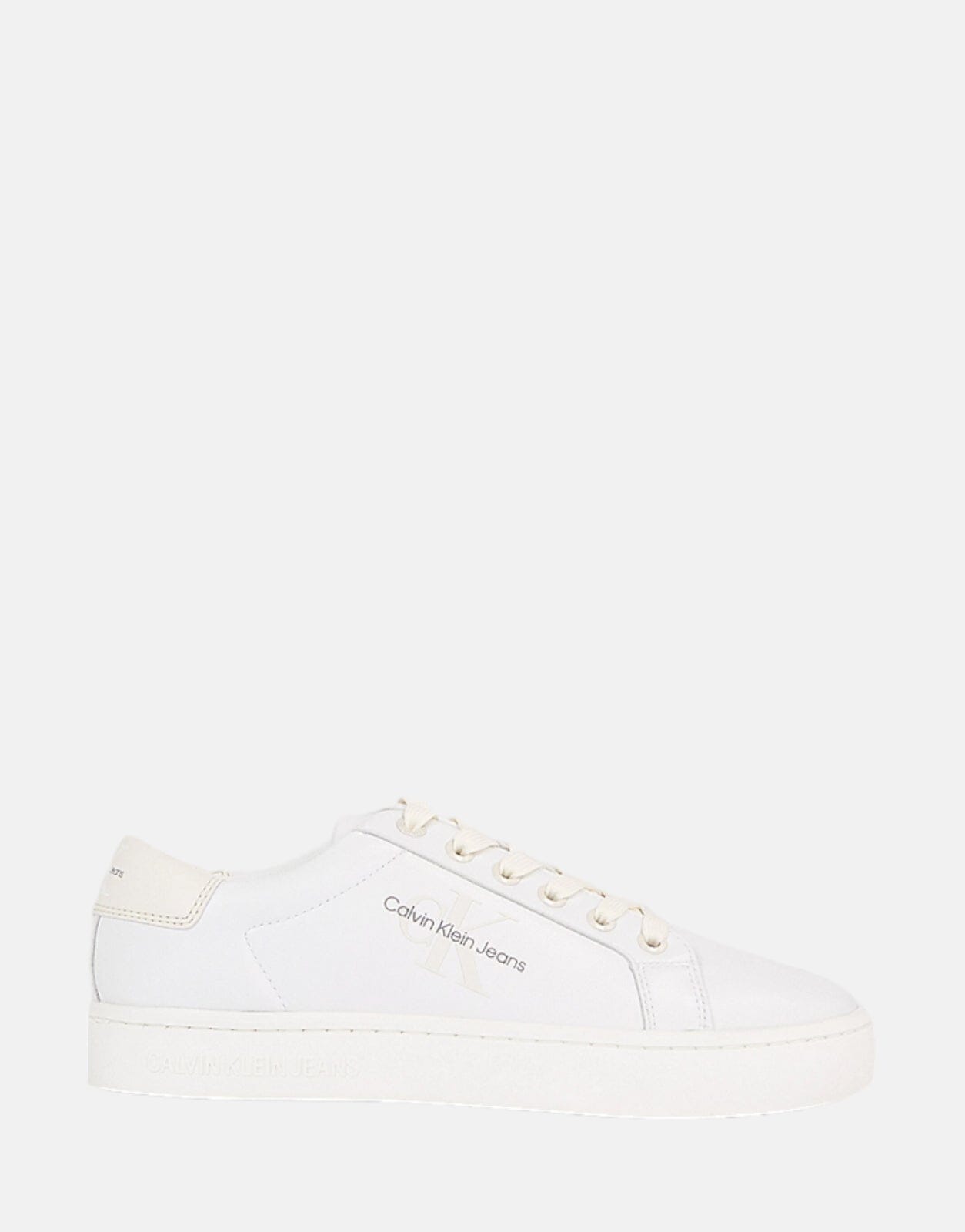 Calvin Klein Classic Cupsole Laceup Sneaker, UK4 / White