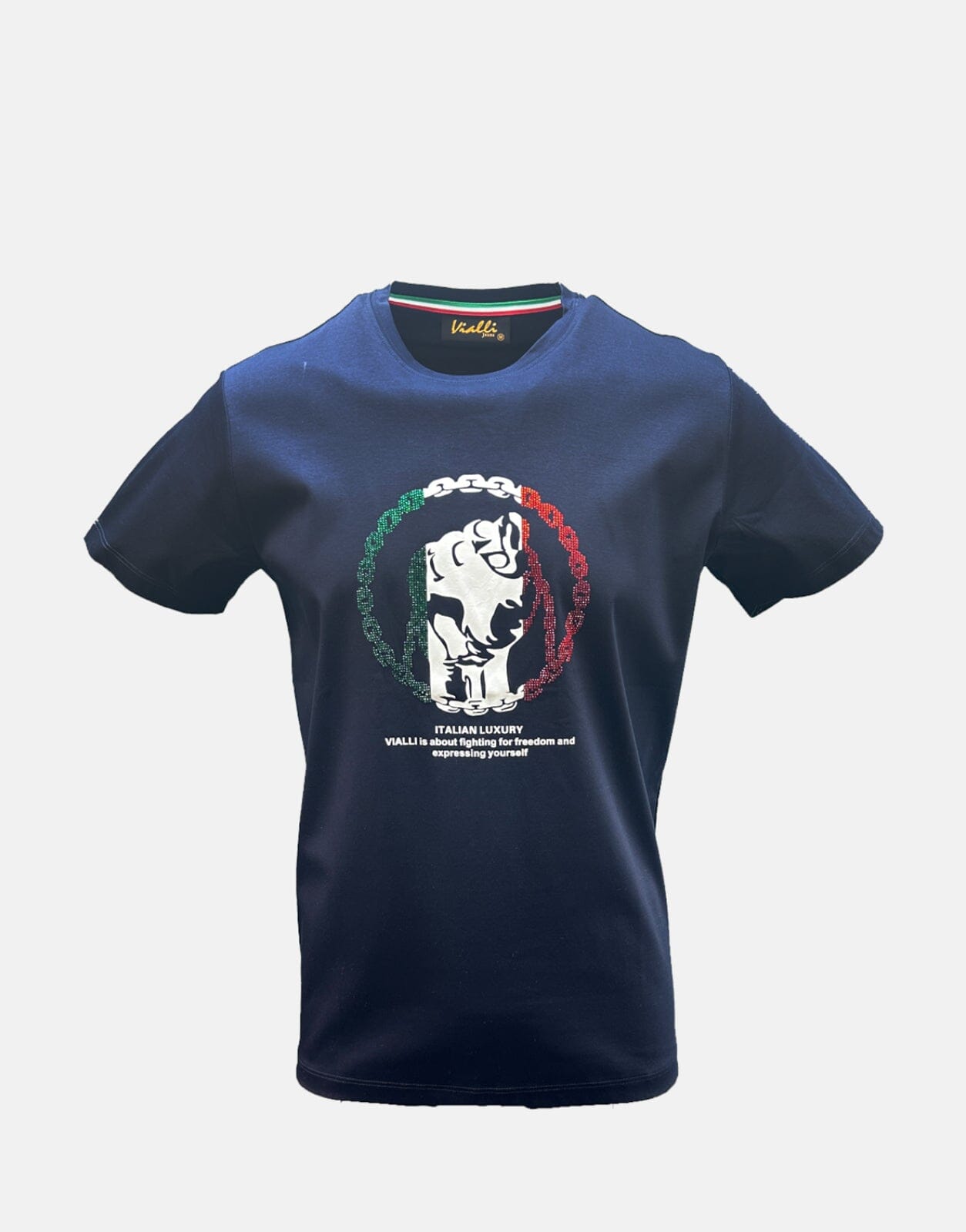 Vialli Freedom Navy T-Shirt, L / Blue