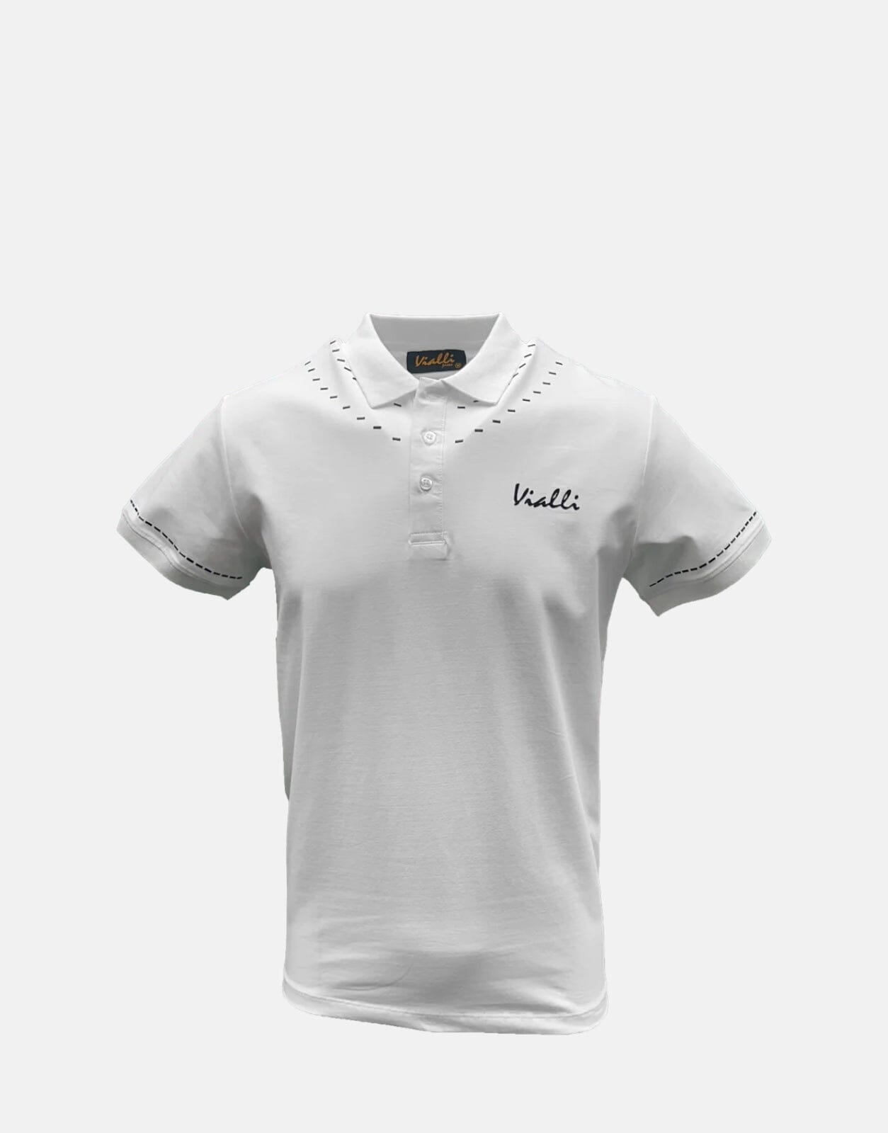 Vialli Flames White Polo Shirt, XXL / White