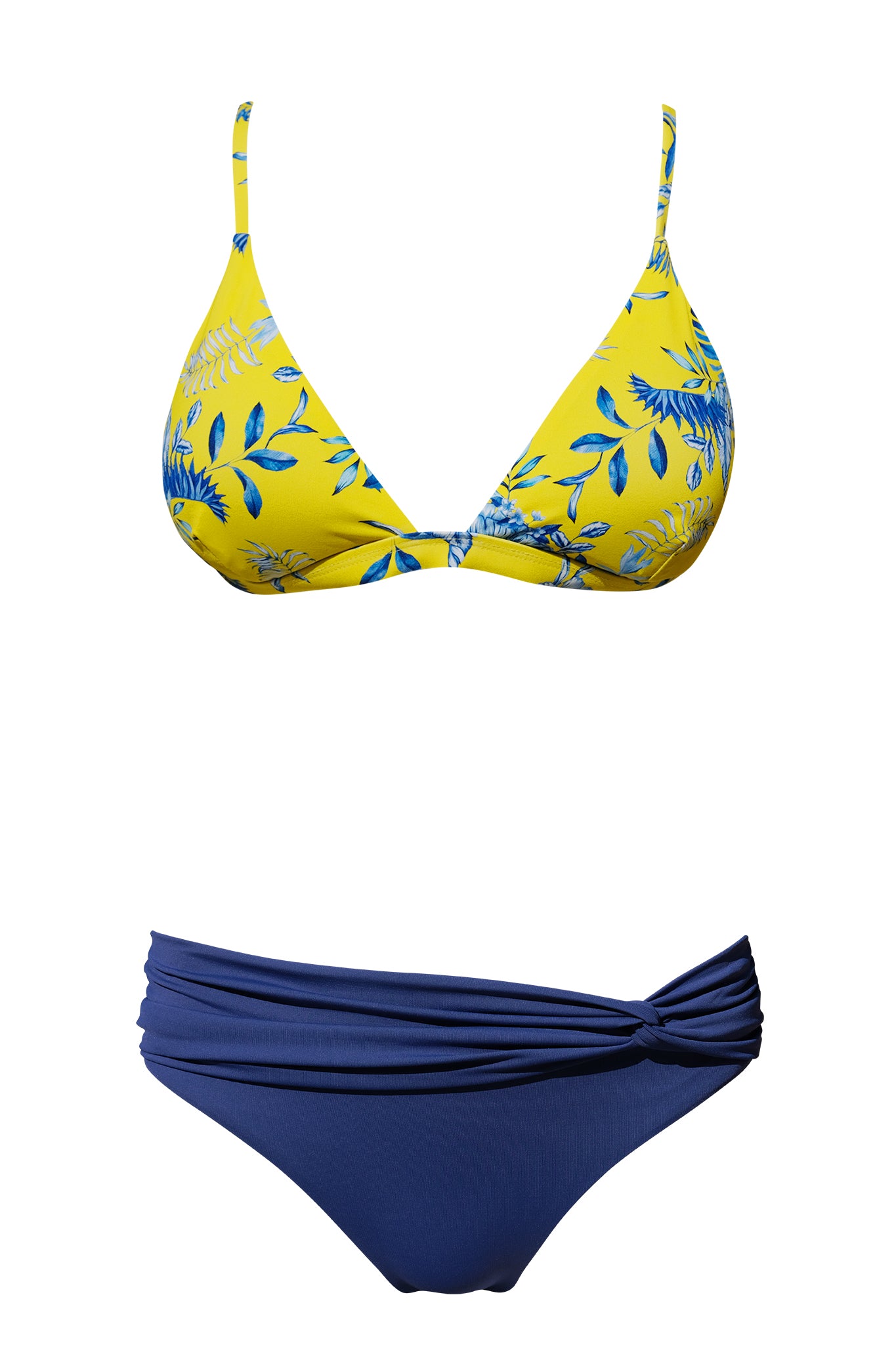 navy triangle bikini