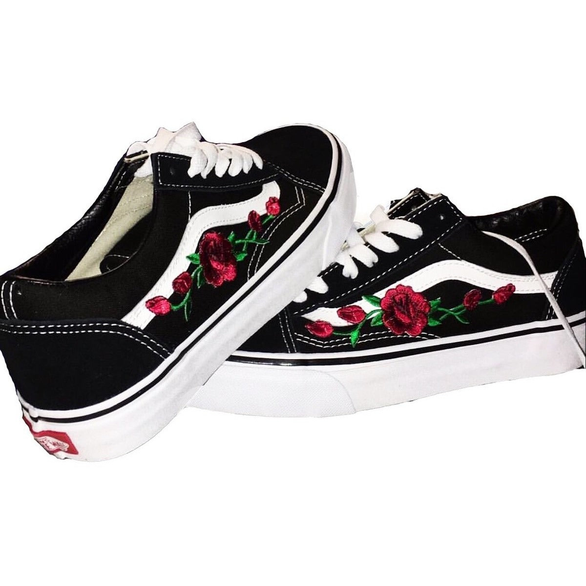 womens vans with roses