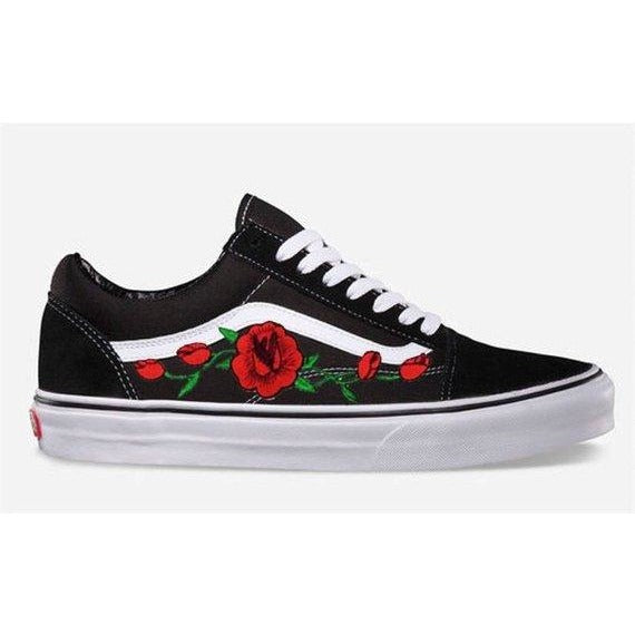 Red Vans With Roses Online Sale, UP TO 