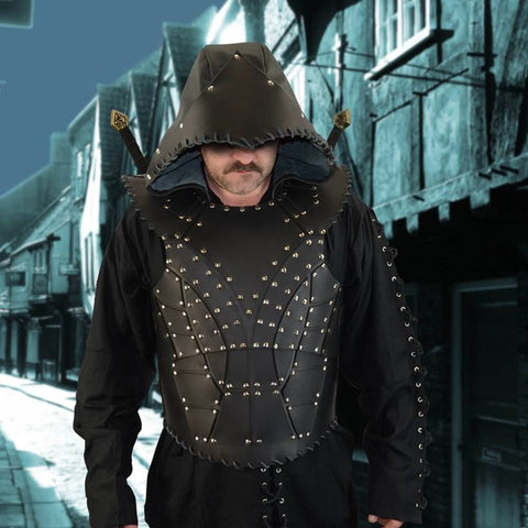 LARP Dark Rogue Hooded Leather Armor - Costumes and Collectibles