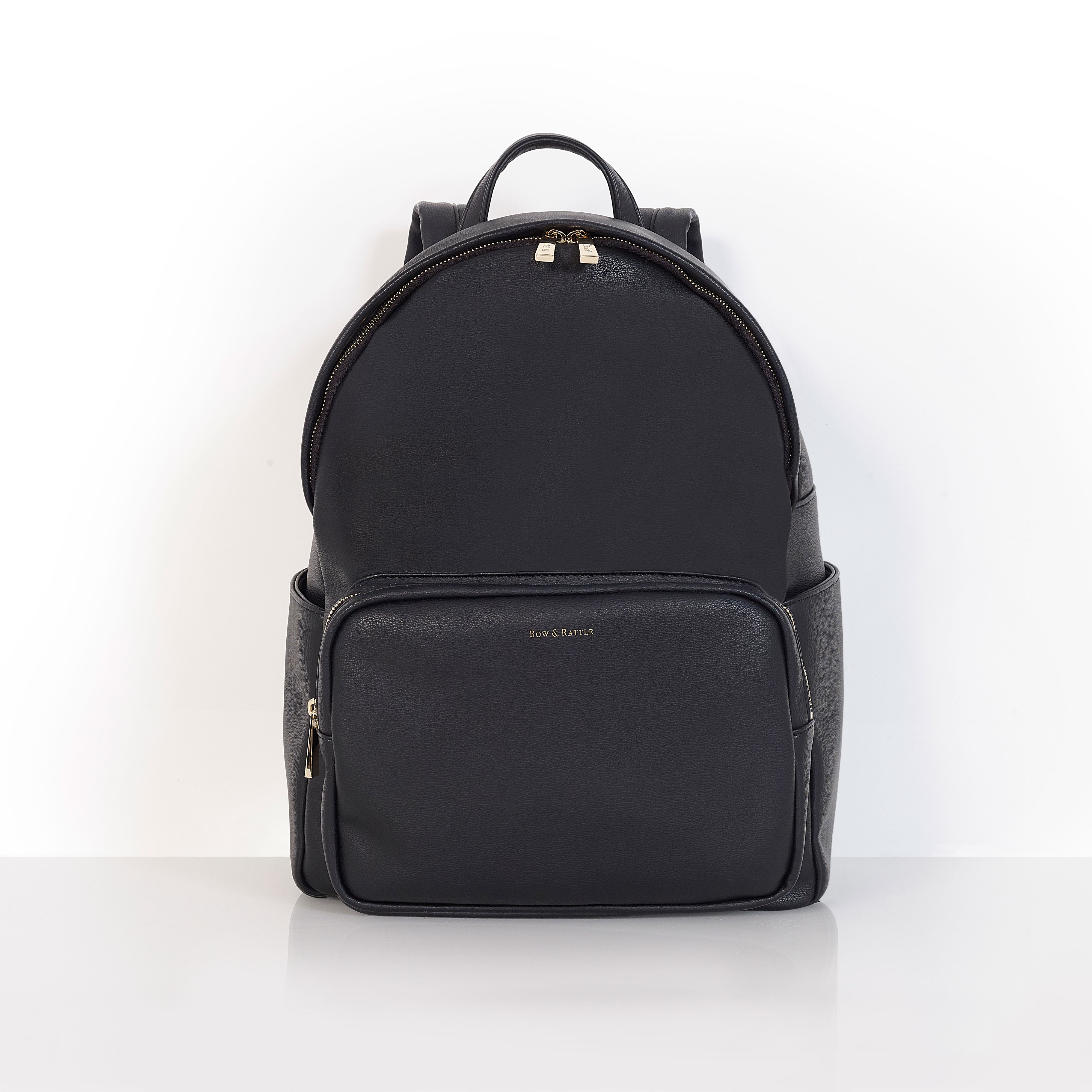 Baby Changing Backpack - black faux 