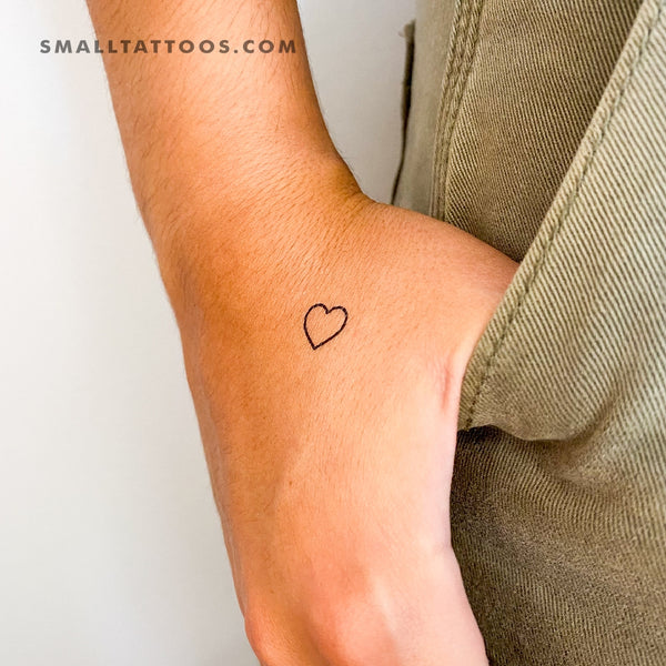 Tiny HandDrawn Heart Temporary Tattoo  Set of 3  Tatteco