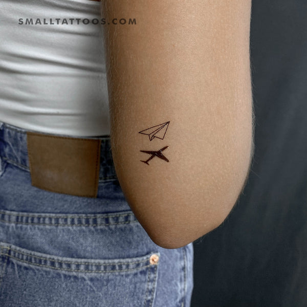 Flying Paper Plane Temporary Tattoo (Set of 3) – Small Tattoos