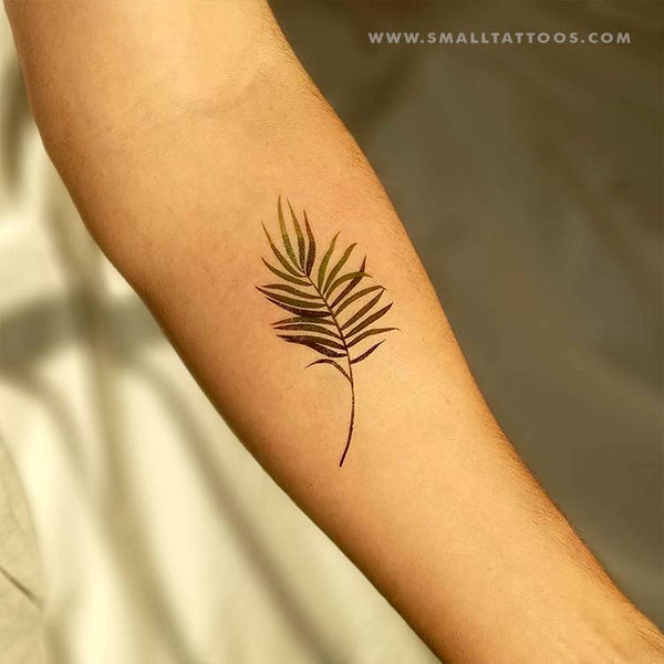 Watercolor palm leaf temporary tattoo